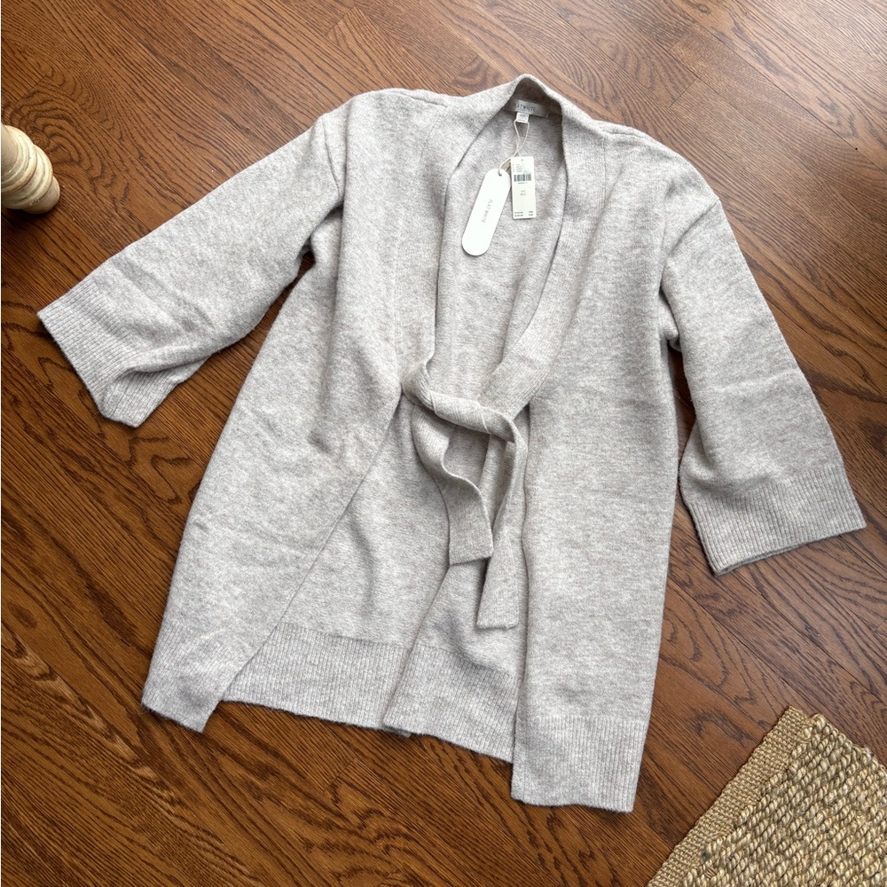 Anthropologie Tan Open Cardigan with tie front